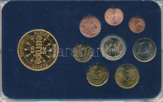 Portugália 2002. 1c-2E (8xklf) forgalmi összeállítás + 2003. "Európa / Escudo" aranyozott ...