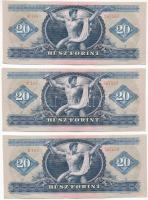 1969. 20Ft (3x) sorszámkövetők T:XF,VF Adamo F15