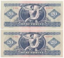 1975. 20Ft (2x) sorszámkövetők T:VF Adamo F16