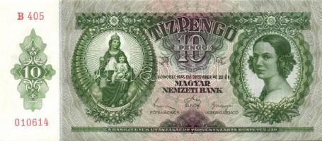 1936. 10P (3x) egymás utáni sorszámokkal, egyiken több papírránccal T:I