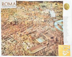 Az ókori Róma látképe, nagyméretű, színes nyomat, 93x69 cm