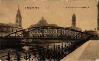 1908 Nagyvárad, Oradea; Kishíd és a városháza. W.L. 967. / bridge, town hall (kis szakadás / small tear)