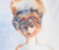 Natalia Bejenaru (1951-): Női akt. Akvarell papír, jelzett, üvegezett fakeretben, 50x35,5 cm