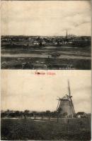 1909 Topolya, Bácstopolya, Backa Topola; látkép és szélmalom. Riesz Béla kiadása / windmill (r)