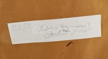 Natalia Bejenaru (1951-): Budai utca. Akvarell, pasztell, papír, jelzett, üvegezett fakeretben, 49x3...