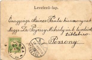 1904 Écska, Német-Ecska, Ecka (Torontál); Kohn Izidor üzlete, állami elemi iskola / shop and school ...