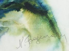 Natalia Bejenaru (1951-): Színes virágok. Akvarell, papír, jelzett, üvegezett fakeretben, 48,5x34 cm