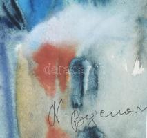 Natalia Bejenaru (1951-): Városrészlet. Akvarell, papír, jelzett, üvegezett fakeretben, 40x28 cm