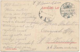 1914 Arad, Cs. és kir. huszár laktanya, teherhordó lovaskocsi. Lenkovics kiadása / K.u.k. military h...