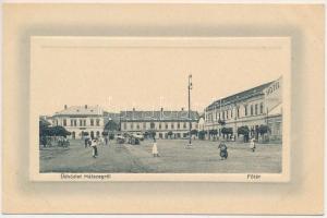 Hátszeg, Hateg; Fő tér, piac, szálloda. Sbuchea Miklós kiadása / main square, market, hotel (EK)