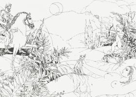 Reich Károly (1922-1988): Goethe: A kedves közelléte II. Szitanyomat, papír, jelzett a nyomaton. EA ...