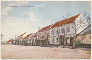 Boldogasszony, Fertőboldogasszony, Frauenkirchen; Fő tér, Mandel A. üzlete. Rechnitzer Zsigmond kiadása / Hauptplatz / main square, shop (Rb)