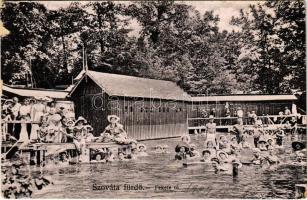 Szováta-fürdő, Baile Sovata; Fekete tó, strand. Szováta fényképész kiadása / lake spa (EB)