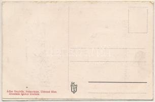 Puj, Pui (Hunyad); Falu részlete a katolikus templommal. Leporellolap egy képpel a vasútállomásról, ...