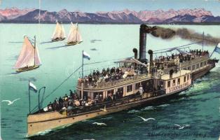 Steamship Starnberg on Lake Starnberg