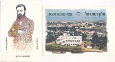 12 db MODERN izraeli város és motívum képeslap / 24 modern Israeli town-view and motive postcards