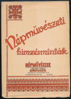 cca 1950-1960 Népművészeti hímzésminták, Népművészek Háziipari Termelő Szövetkezete, illusztrált, kihajtható prospektus, kis lapszéli sérülésekkel