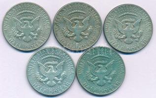 Amerikai Egyesült Államok 1965-1968D 1/2$ Ag "Kennedy" (5db, 3xklf) T:AU,XF patina
USA 19...