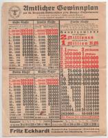 Német Harmadik Birodalom 1937. "50. Jubileumi Porosz-Délnémet Osztálysorsjáték" sorsolási ...