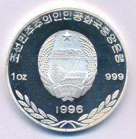 Észak-Korea 1996. 500W Ag részben festett "Atlantai Olimpiai Játékok 1996" T:PP fo., halvá...