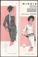 cca 1960 4 db vintage női divatkép, kétoldalas, Miroir Extra c. magazin melléklete, ofszet nyomat, papír, 32x10,5 cm