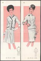 cca 1960 4 db vintage női divatkép, kétoldalas, Miroir Extra c. magazin melléklete, ofszet nyomat, p...