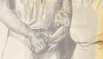 cca 1907 Magyarországi Munkások Rokkant- és Nyugdíjegyletének illusztrált plakátja, hajtott, szakadá...