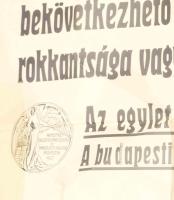 cca 1907 Magyarországi Munkások Rokkant- és Nyugdíjegyletének illusztrált plakátja, hajtott, szakadá...