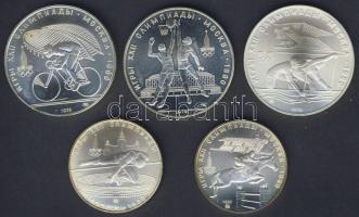 Szovjetunió 1978-80. 5R Ag 2klf db + 10R Ag 3klf db "Olimpia" szettben T:1 Eredeti díszdobozban!