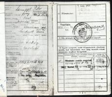 1940-1944 Katonai igazolványi lap (hiteles másolat) + 2 db leszerelési jegy