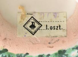 Iparművész mázas kerámia ikebana váza. Kézzel festett, jelzett, hibátlan 12x18 cm