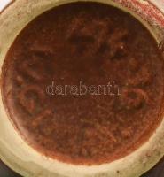 Német retro mázas kerámia váza. Kézzel festett, jelzett, hibátlan 16 cm