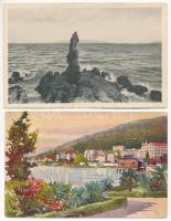 Abbazia, Opatija; 4 db régi képeslap / 4 pre-1945 postcards