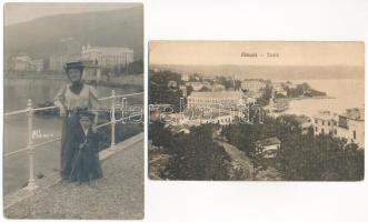 Abbazia, Opatija; 4 db régi képeslap / 4 pre-1945 postcards