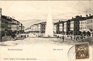 Besztercebánya, Banská Bystrica; Béla király tér, Kohn Ignác üzlete. Walther Adolf és társai kiadása / square, shops