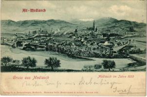 Medgyes, Mediasch, Medias; Alt-Mediasch. Mediasch im Jahre 1855 / Medgyes az 1855. évben. G. A. Reissenberger kiadása / anno 1855 (ázott sarok / wet corner)