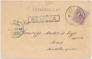 1900 Wolfsberg, Szörényordas, Garana; Üdvözlet Resicáról! A szab. osztr. magy. államvasút-társaság d...