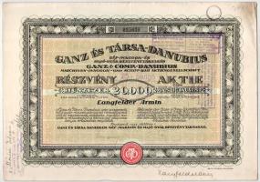 Budapest 1923. "Ganz és Társa- Danubius Gép-, Waggon- és Hajó-Gyár Részvénytársaság" részv...