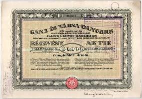 Budapest 1923. "Ganz és Társa- Danubius Gép-, Waggon- és Hajó-Gyár Részvénytársaság" részv...