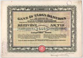 Budapest 1923. "Ganz és Társa- Danubius Gép-, Waggon- és Hajó-Gyár Részvénytársaság" részv...