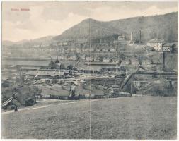 1911 Anina, Stájerlakanina, Stájerlak, Steierdorf; látkép, vasgyár. Hollschütz kiadása. Horváth L. felvétele / ironworks, factory (hajtásnál szakadt / torn at fold)