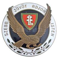 ~1940. "II. osztályú Levente Díszjelvény" zománcozott Cu jelvény, eredeti, zöld, kissé sér...