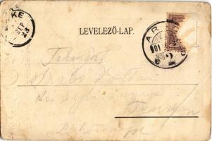 1901 Arad, Új Szentháromság szobor főcsoportja. Kerpel Izsó kiadása / main sculpture group of the ne...