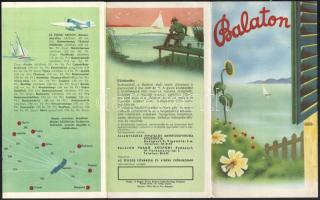 cca 1930-1940 Balatont bemutató utazási prospektus, Klösz Coloroffset