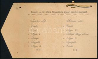 1892 A losonci m. kir. állami főgimnázium ifjúsági segélyező egyesületének kitöltetlen litho táncren...