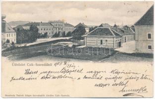 1903 Csíkszereda, Miercurea Ciuc; megyeház. Szvoboda testvér kiadása / county hall (fl)