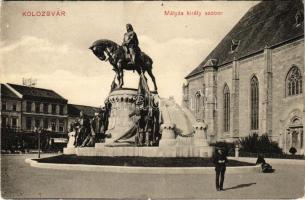 1910 Kolozsvár, Cluj; Mátyás király szobor. W.L. Bp. 6381. 1910. / statue of Matthias Corvinus, monument (EK)