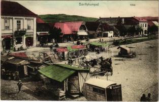 Bánffyhunyad, Huedin; Fő tér, piac, Mocsáry Kálmán, Lukács András, Páskuj Márton, Stein és Gruber üzlete. Abraham M. kiadása / main square, market, shops