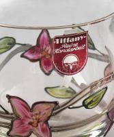 4 db Tiffany Nagel üveg bögre. Kézzel festett, csiszolt, üveg szál rátétes. Jelzett, hibátlan 8,5 cm