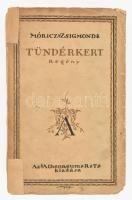 Móricz Zsigmond: Tündérkert. Szépasszonyok hosszú farsangja. Történelmi regény a XVII. század elejéről. Báthory Gábor erdélyi fejedelemsége. Bethlen Gábor ifjúkora. Bp., 1922, Athenaeum, 445+3 p. Első kiadás. A borító Végh Gusztáv munkája. Kiadói illusztrált papírkötés, foltos, kissé kopott borítóval, a borító sarkain gyűrődésnyomokkal, javított gerinccel, a borító sarkain szamárfüllel.